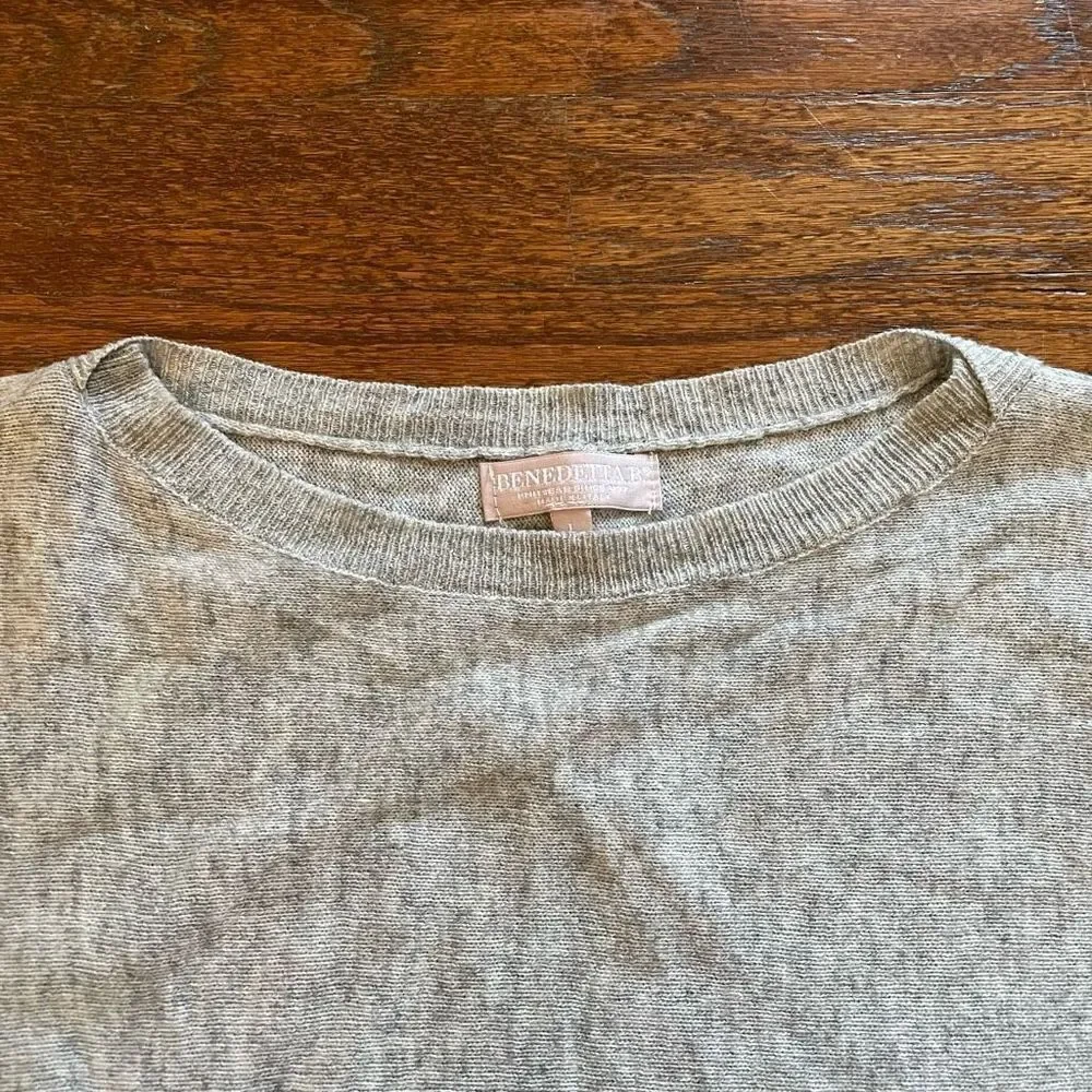 Benedetta B. Gray Wool Cashmere Blend Sweater